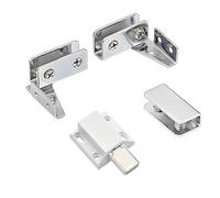 Ctyjia 1 Set Cabinet Glass Door Hinge, Side Mounted Frameless Glass Door Hinge, No Drilling Hinge Clamp, with Rebound Device, for 5-8mm Thickness Glass