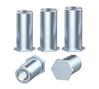 Ctyjia 20 Pcs M4x10mm Rivet Insert Nut, Hexagonal Internal Thread Barrel Nuts, Carbon Steel Cylindrical Nut Locking Screws or Bolts