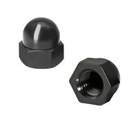 Ctyjia 25Pcs Bolt Covers M5 Hex Dome Protector Cap, Nylon Female Thread Bolt Nut Protection Cap Covers, Plastic Bolt Protection Caps, Black