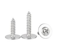 Ctyjia 25Pcs Phillips Pan Head With Washer M3x10mm Stainless Steel Self-Tapping Screw Full Thread, for Home Renovation, Engineering Projects