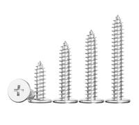 Ctyjia M5 x8mm Phillips Flat Head Self-Tapping Screws, Thin Flat Head, 304 Stainless Steel, Cross Groove Full Thread Woodworking Fastener, Silver, Pack of 20