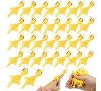 CTYUEYUN 30 Pack Rubber Chicken Launchers, Flying Fun Toys Stretchable, Flick Flying Chicken for Adult Team Building, Christmas, Easter Party Favors