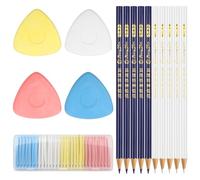 CTYUEYUN 40 PCS Tailors Chalk Set, Professional Sewing Fabric Chalk | Triangular Sewing Accessories, Precise Marking, For Textiles, Leather, Fabrics, DIY Projects