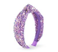 CTZENWAY Sequin Knotted Headband for Women, Sparkly Knotted Wide Hair Bands for Girls, Glitter Fashion Iridescent Headbands Hair Accessories Fancy Outfits for Party Birthday Prom (Purple, One Size)