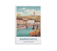 CTZIKWW Barnstaple North Devon Vintage Travel Posters 08x12inch(20x30cm) Canvas Art Prints Picture Wall Art Painting