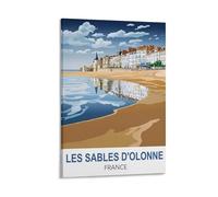 CTZIKWW Les Sables D'Olonne France Vintage Travel Poster 12x18inch(30x45cm) Canvas Art Prints Picture Wall Art Painting