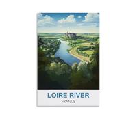 CTZIKWW Loire River France Vintage Travel Poster 16x24inch(40x60cm) Canvas Art Prints Picture Wall Art Painting