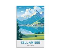 CTZIKWW Zell Am See Austria Vintage Travel Posters 16x24inch(40x60cm) Canvas Art Prints Picture Wall Art Painting