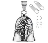 CTZSR Motorcycle Bell - Good Luck Riding Bell Accessories for Men Women Bikers Riders Pets, 11silver Rider, Angel Rider