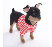 CU-MATE 10 inch Doberman Pinscher Dog Stuffed Animals- Black and Tan Realistic Plush Toy Puppy Dog Standing Present Gift for Boys Girls