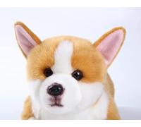 CU-MATE 16'' Welsh Corgi Dog Pembroke Stuffed Animal Simulation- Soft Handmade Lying Dog Plush Toy Puppy -Present Gift for Boys and Girls