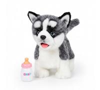 CU-MATE Electronic Walking Cats Dog, Realistic Interactive Pet Toy, Walking, Barking,Wagging Tail & Talking, Gifts for Boys and Girls (Electric Husky)