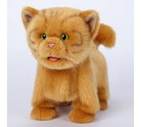 CU-MATE Electronic Walking Orange Cats, Realistic Interactive Puppy Pet Toy Cat, Walking, Barking,Wagging Tail & Talking,Present Pet Gifts for 3+ Year Boys Girls