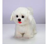 CU-MATE Plush Interactive Maltese Simulation Dog-Realistic Puppy Electronic Toy Dog with Walking/Barking/Wagging Tail/Talking-Like Real Robotic Present Pet Toy for Toddler Girls Boys