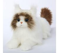 CU-MATE Plush Ragdoll Cat Stuffed Animal, 50.8 cm, Brown and White, Handmade Soft Toy