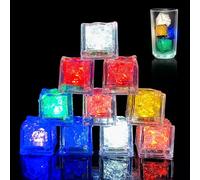 Cuackamily 12 PCS LED Light Up Bath Toys Sensory Toys For Babies, Liquid Sensor Lights For Toddlers, Light Up Ice Cubes For Bath For Baby Kids Children Stress Relief Christmas Birthday Party Favors