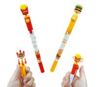 Cuackamily 2 PCS Fidget Pen Decompression Ballpoint Pen, Multifunction Writing Ballpoint Pen Cartoon Gel Pens,Cute Food Novelty Funny Pen Office Desk Toys Party Bag Filler for Adults Kids Students