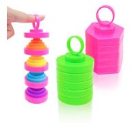 Cuackamily 2 Pcs Magic Folding Blocks Fidget Toys, Coil Spring Sensory Toys for Kids, Stress Anxiety Relief Toy For ADHD Autism Special Needs, Hexagon Spring Fidget Toy Birthday Gifts for Toddler