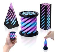 Cuackamily 3PCS Impossible Cone, 3D Printed Spiral Cone Fidget Toy, Mini Pyramid Passthrough Sculpture, Stress Relief Desktop Decorations Vortex Thread Toys for Kids Adult Christmas Birthday Gift