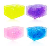 Cuackamily 4 Pcs Stress Balls for Kids and Adults, Sensory Fidget Toys for Anxiety and Stress, Autism, ADHD Kids Adults Large Ice Cube Sensory Balls Stress Toy Birthday Gift for Kids (Random colour)