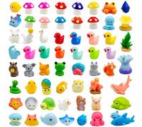 Cuackamily 60 PCS Mini Resin Animals, 60 Styles Cute Tiny Resin Animals Miniature Little Small Animal Figures Bulk for Micro Fairy Garden Landscape Miniature Dollhouse Accessories Hide Crafts Decor