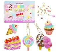 Cuackamily Diamond Painting Keychain Arts Craft Mosaic Kits Toys for Age 7-12 Girls, Gifts for 6 7 8 9 10 Year Old Girls, Arts and Crafts for Kids Make Your Own GEM Keychains Christmas Birthday Gift