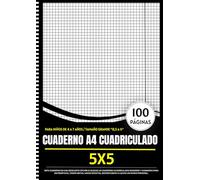 Cuaderno a4 Cuadriculado: para estudiantes de matemáticas y ciencias. Cuadrícula de 5x5 mm, tamaño A4, con 100 páginas para escribir, dibujar y resolver problemas con precisión.