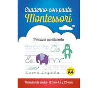 Cuaderno con pauta Montessori: Libreta pauta Montessori. Practica caligrafía con este cuaderno que se adapta a tu hijo.