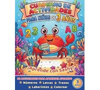 Cuaderno de Actividades para Niños de 3 Años: ¡Aprende con Sashy! 80 Actividades de Grafomotricidad, Números, Letras, Trazos, Laberintos y Colorear ... Infantil 3 Años (Aprende Bajo el Mar)