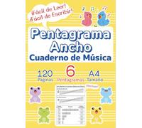 Cuaderno de Música con Pentagrama Ancho para Niños - Tamaño A4 -: Papel Pautado en Blanco para Principiantes y Todas las Edades con Guía Rápida de ... (Clave y Pauta: Cuadernos de Música)