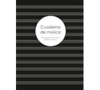 Cuaderno de música | Papel pautado para música | Partitura en blanco: 200 páginas | 12 pentagramas por página | Cuaderno para músicos, estudiantes y compositores