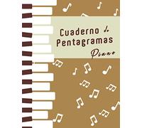 Cuaderno de pentagramas para piano: Cuaderno en blanco para escribir notación musical. Cuaderno de música con 3 sistemas dobles por página. Ideal para estudiantes, profesores o músicos de piano.