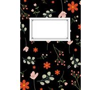 Cuaderno de puntos floral fondo negro