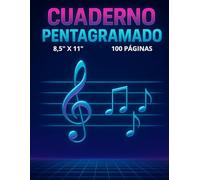 CUADERNO PENTAGRAMADO: Partituras en Blanco para Música - Libreta de Pentagramas para Escribir tu Música - 12 Pentagramas por Página en 8,5" x 11" y 100 Páginas