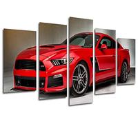 Cuadros Cámara Photo Poster Car Mustang Red Total Size: 165 x 62 cm XXL
