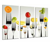 Cuadros Camara PST26972 Modern Photographic Kitchen Restaurant Forks Fruit Vegetables White 97 x 62 cm