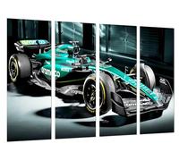 Cuadros Camara Set of 3 Decorative Wall Posters for Living Room Decoration Modern Bedrooms Room Print on Wood with Hangers, Car Formula 1 2024 Aston Martin AMR24, Fernando Alonso, (131 x 62 cm)