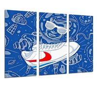 Cuadros Cámara Set of 3 Wall Posters for Living Room Decoration Modern, Bedrooms, Room, Sneakers Nike Cortez, (97 x 62 cm)