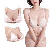 CUAIBB Silicone Breast Forms Round Collar Fake Breastplate Realistic Breast for Cosplay Drag Queen