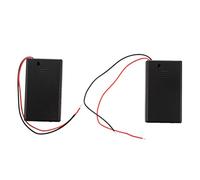 Cuasting 2 Pcs 3 x AAA 4.5V Battery Holder Case Box Wired ON/OFF Switch w Cover