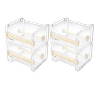 Cuasting 4 Pack Transparent Visible Desktop Multi Washi Masking Tape Dispenser,Tape Cutter,Roll Tape Holder