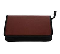 Cuasting 80-Discs Portable Leather Storage Bag Zippered Storage Case for CD DVD Hard Disk Album - Brown
