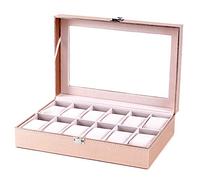 Cuasting Special Case for Women Female Girl Friend Wrist Watches Box Storage Collect Pink Pu Leather 12 Grids Fashion Cabinet Gift 12 Slots