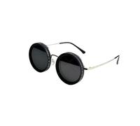 CUAXINHM Adjustable sunglasses rounded polarized glasses,round sunglasses with nd9 stepless,adjustable glasses for men UV protection (Thick bezel-gold thin legs-black leg covers)