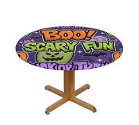 CUAXINHM Waterproof European Pub Tablecloth 48in/54in Oilproof Halloween Design for Outdoor, BBQ and Beer Garden (Halloween print H,M)