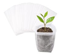 Cuayaes 50 Pcs Plant Grow Bags, Non-woven Seedling Pots Fabric Plant Pots, Garden Supplies for Vegetables Flowers Seed Growth (20x20cm)