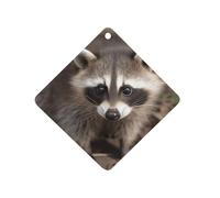 Cub Raccoon Car Air Freshener Hanging, Long Lasting Scented Car Aromatherapy Tablets, Rhombus Fragrance Scented Cards for Vehicles, Bedroom, Wardrobe Black-style