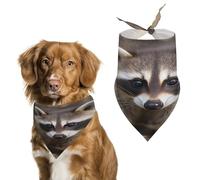 Cub Raccoon Dog Bandanas Cute Soft Cotton Puppy Scarves Washable Daily Summer Durable Triangle Reversible Bibs Suitable for Small Medium Large Dogs and Cats