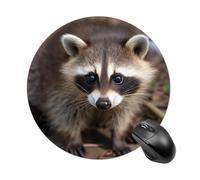 Cub Raccoon Mouse Pad Round Computer Mousepad Cute Mouse Pads with Non-Slip Rubber Base Mouse Mat for Laptop Gaming Office Home