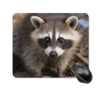 Cub Raccoon Mouse Pad Square Laptop Mouse Mat Cute Computer Mousepad Keyboard Pad Non-Slip Desk Pads for Gaming Office Work Home 25 * 30cm